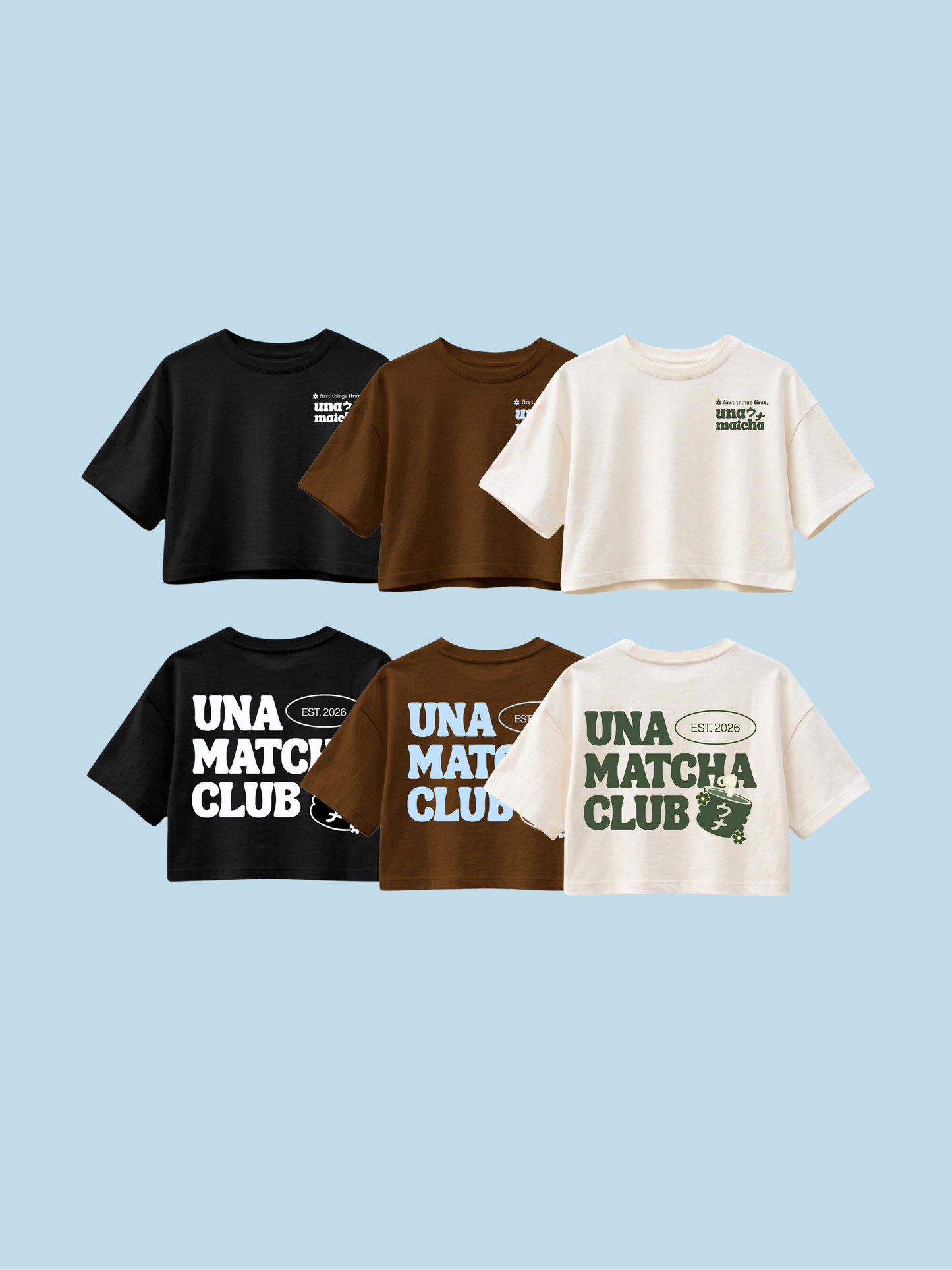 [PRE-ORDER] "Una Matcha Club" Boxy Cropped Tee