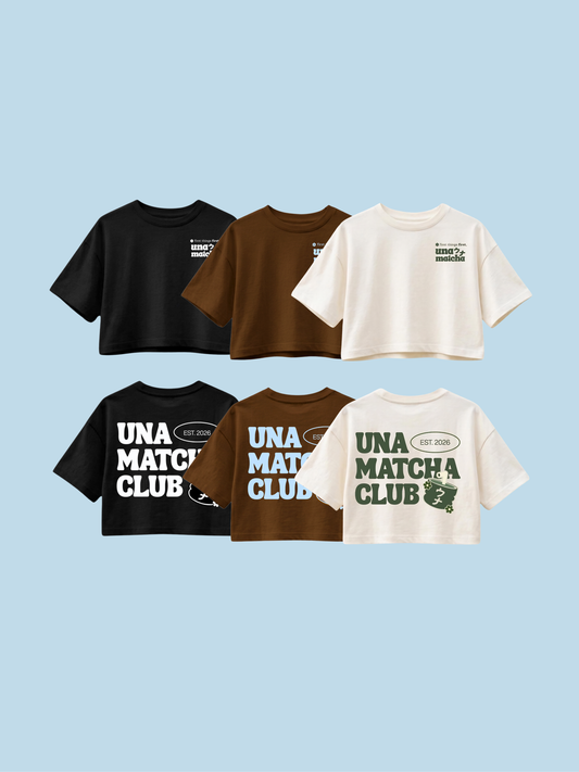 [PRE-ORDER] "Una Matcha Club" Boxy Cropped Tee