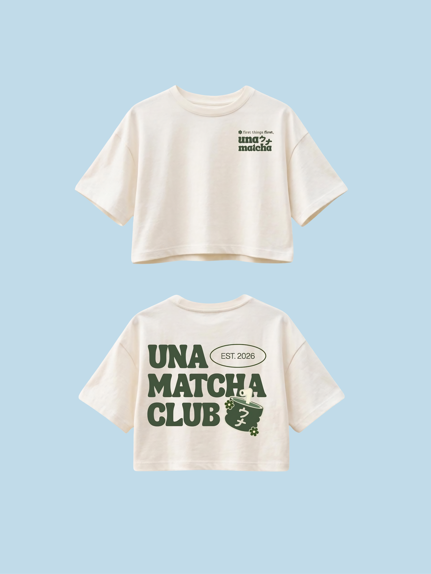 [PRE-ORDER] "Una Matcha Club" Boxy Cropped Tee