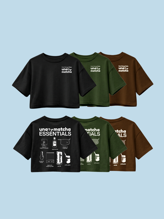 [PRE-ORDER] "Una Matcha Essentials" Boxy Cropped Tee