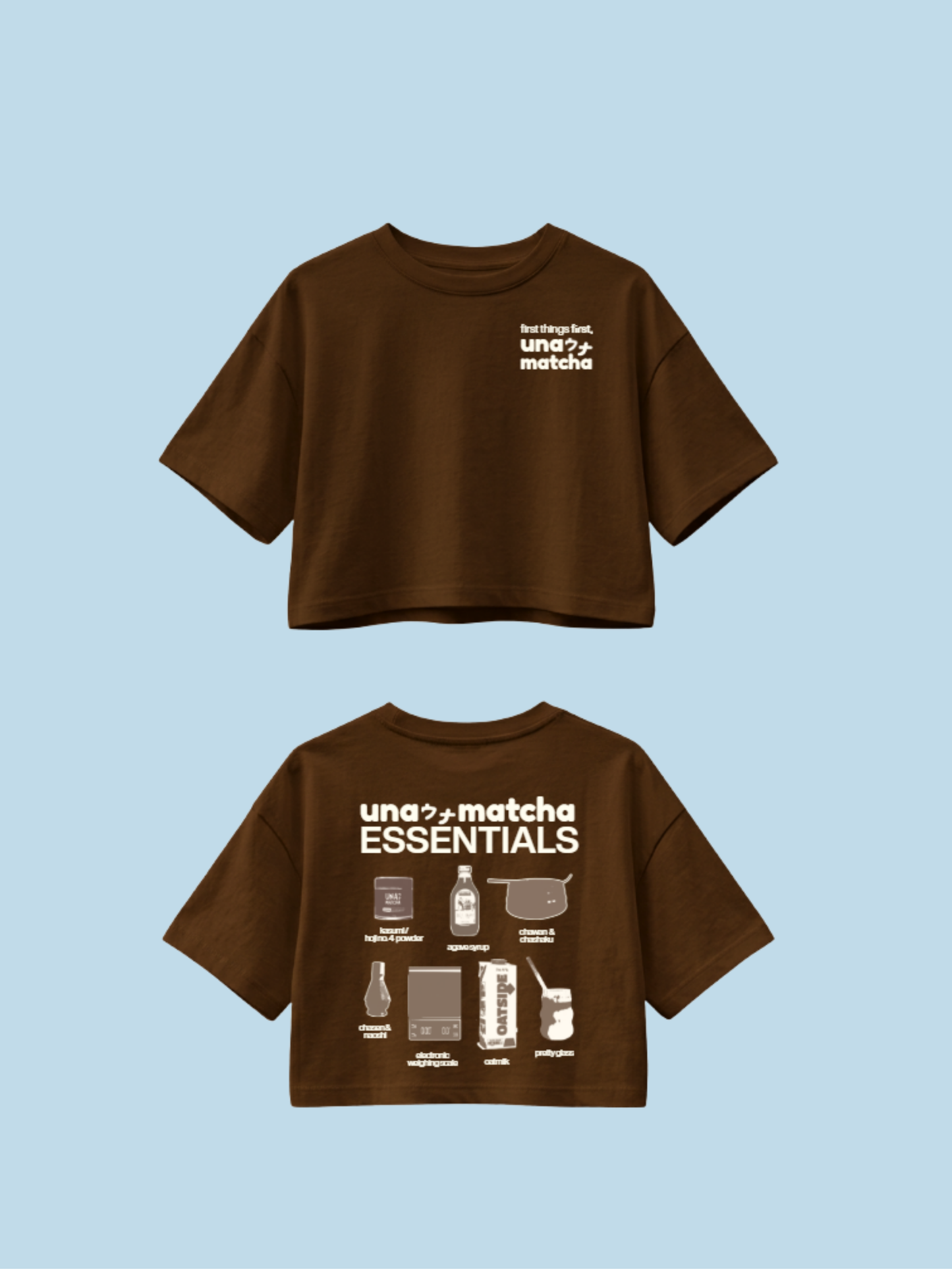 [PRE-ORDER] "Una Matcha Essentials" Boxy Cropped Tee