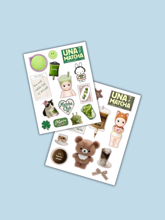 [ADD-ON] Una Matcha Sticker Packs (Matcha, Hojicha)