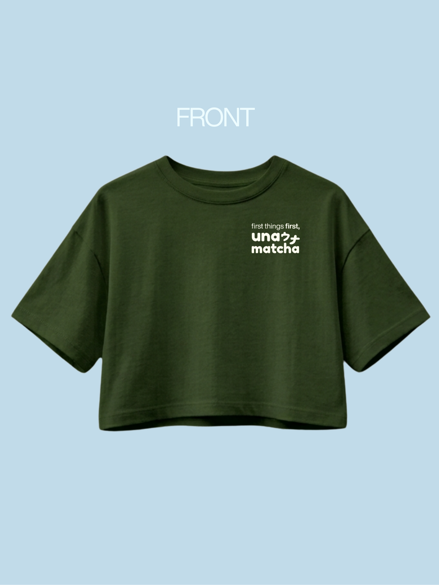[PRE-ORDER] "Una Matcha Essentials" Boxy Cropped Tee