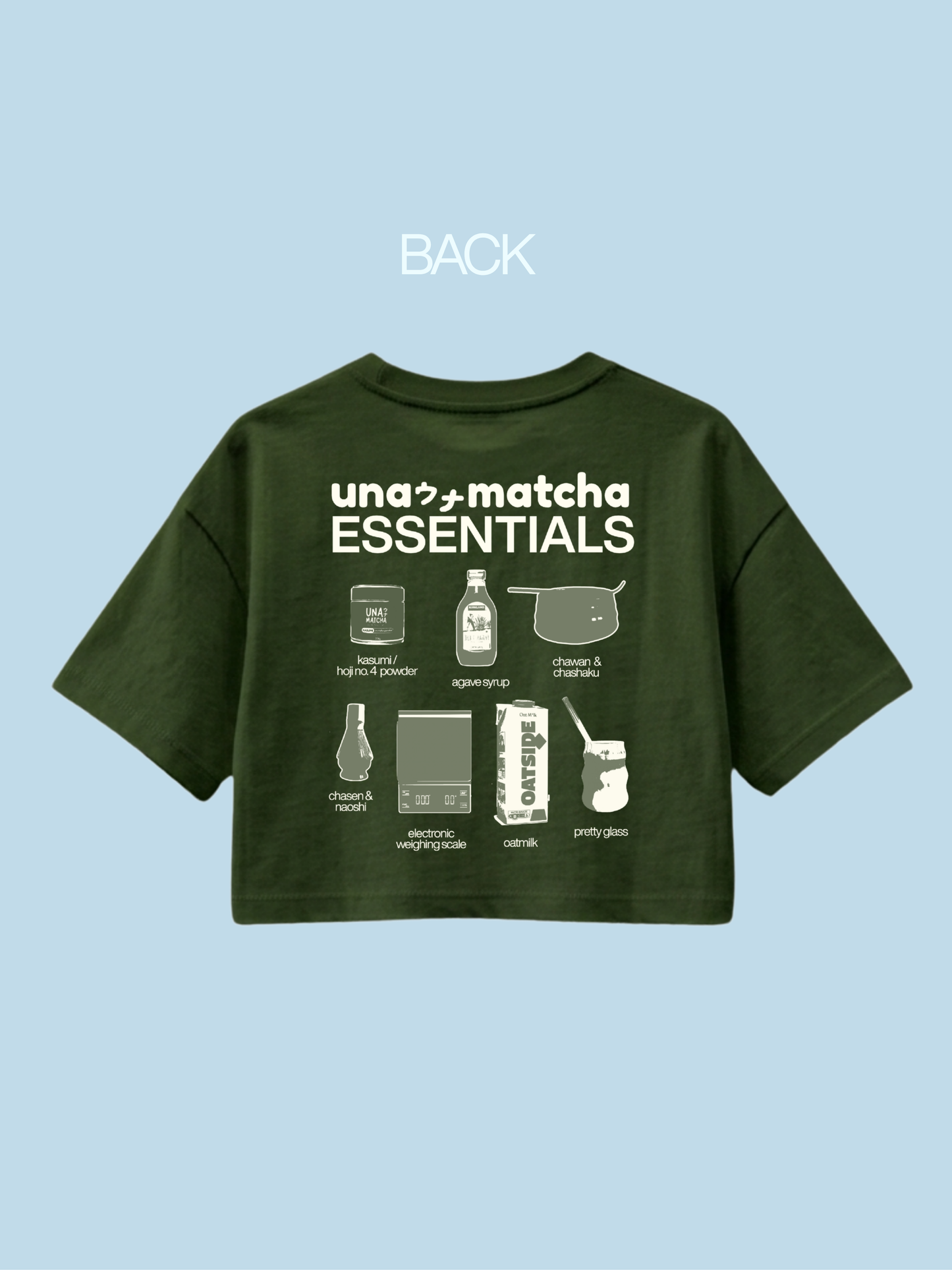 [PRE-ORDER] "Una Matcha Essentials" Boxy Cropped Tee
