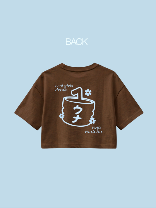 [PRE-ORDER] "Cool Girls Drink Una Matcha" Boxy Cropped Tee